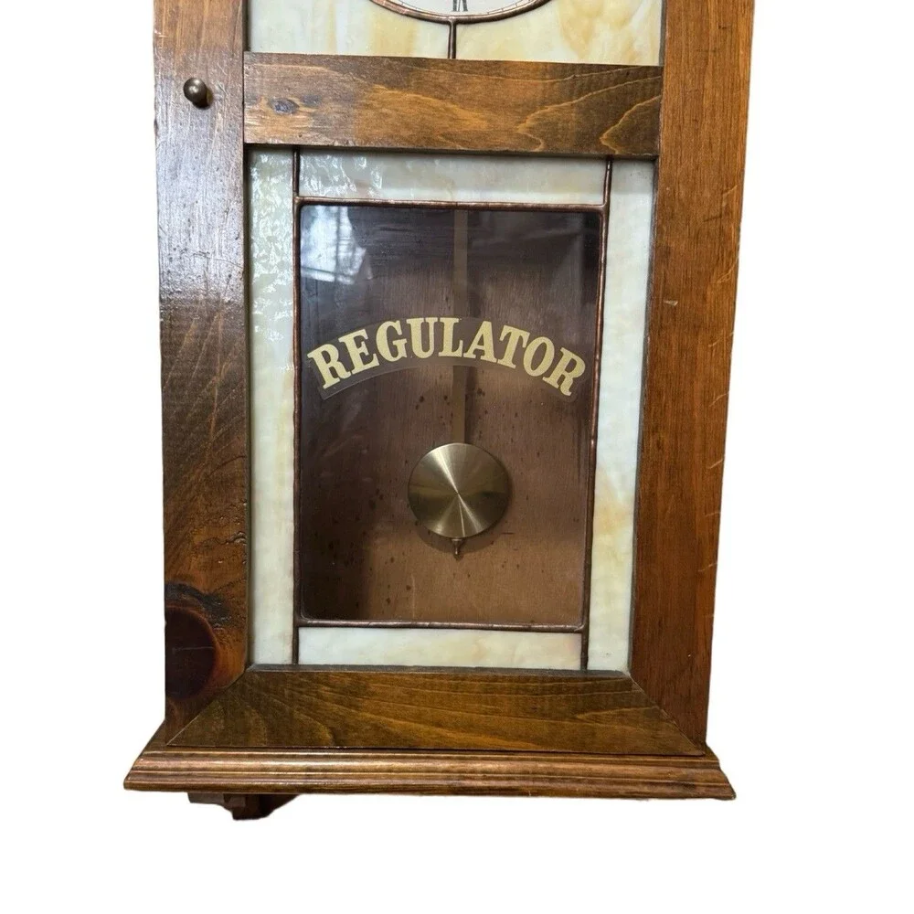 Emperor Clock Company Wall Mount Regulator Chime Display No Key Turns On Chimes